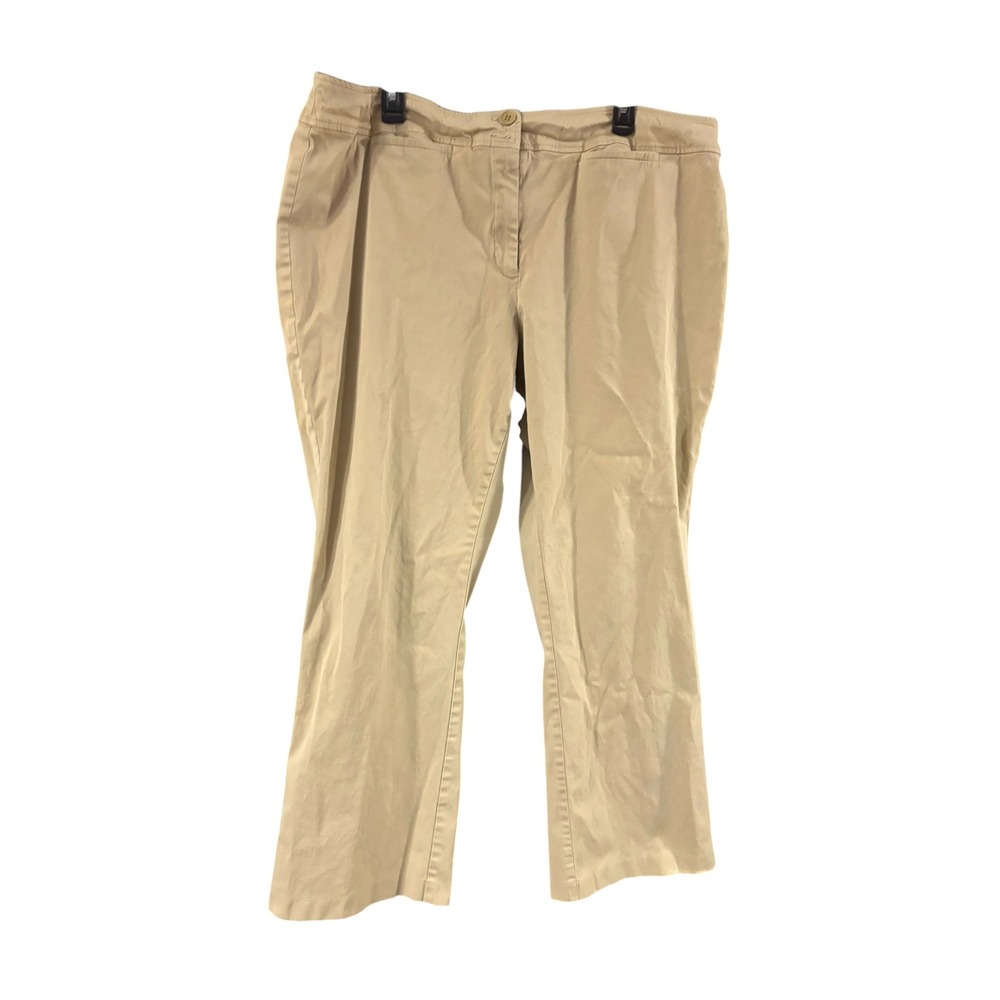 Lane Bryant Womens Khaki Chino Pants Tan Straight Leg Stretch Size 24 Average